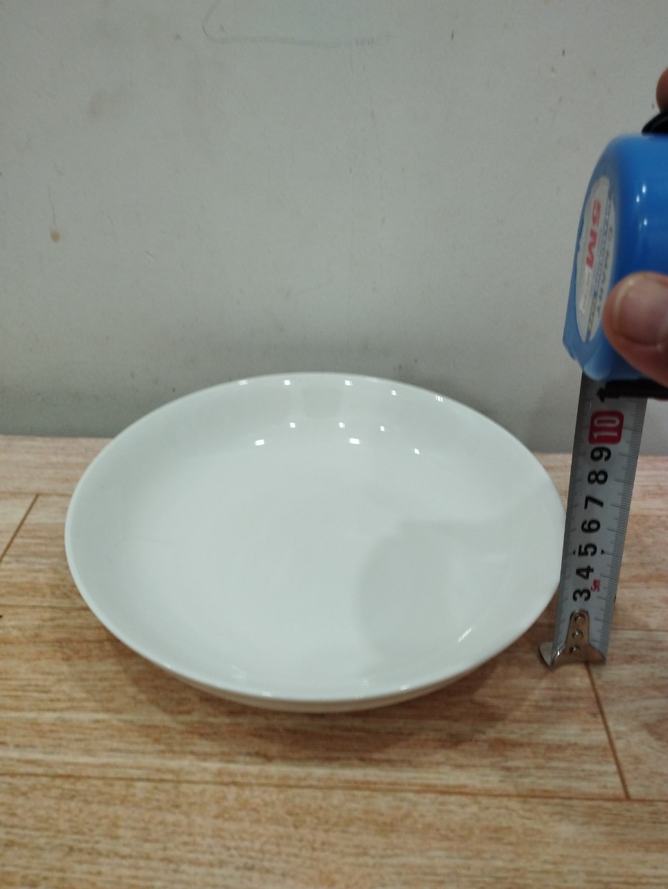 dĩa sứ trắng ngấn size 20cm, dĩa lót 15cm