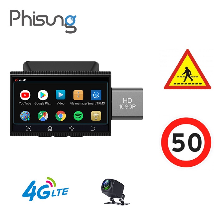 Camera hành trình ô tô Wifi, 4G Phisung K11 Plus
