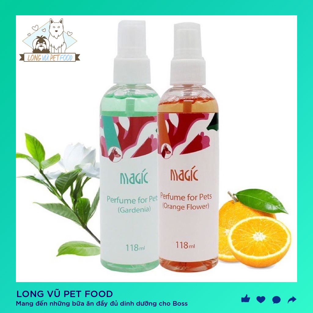 Nước hoa Magic hương thơm dịu cho chó mèo hương cam chai 118ml - Nước hoa cho chó mèo - Long Vũ Pet Food