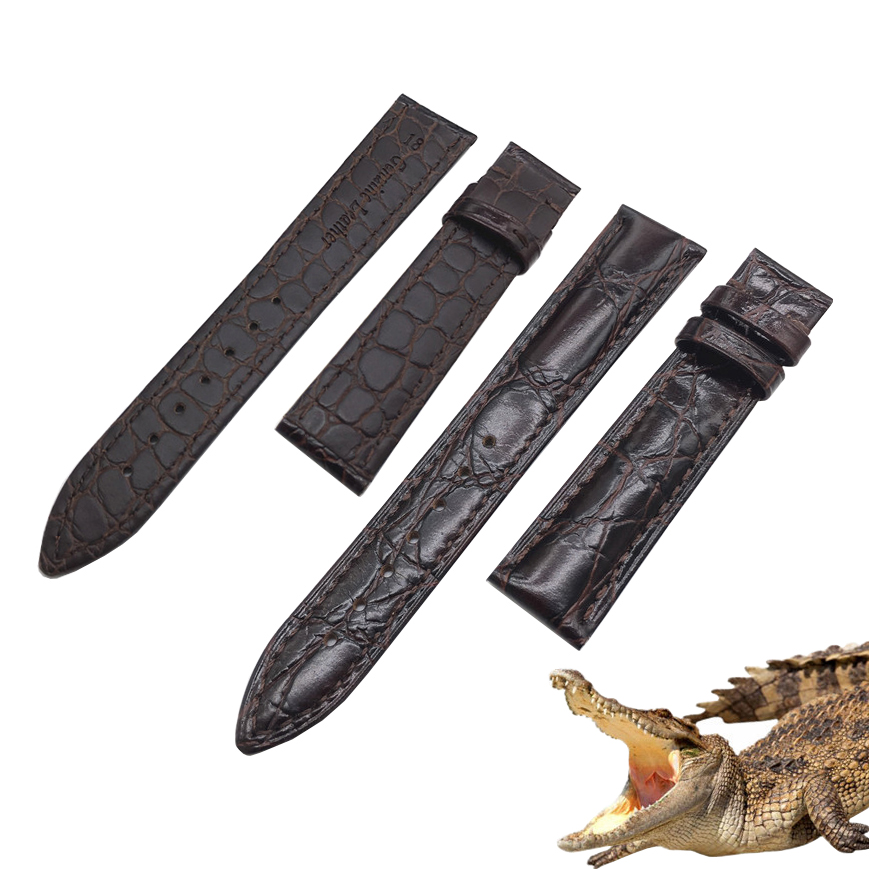 [DA XỊN] Dây da đồng hồ da cá sấu cao cấp 2 mặt vân cá sấu