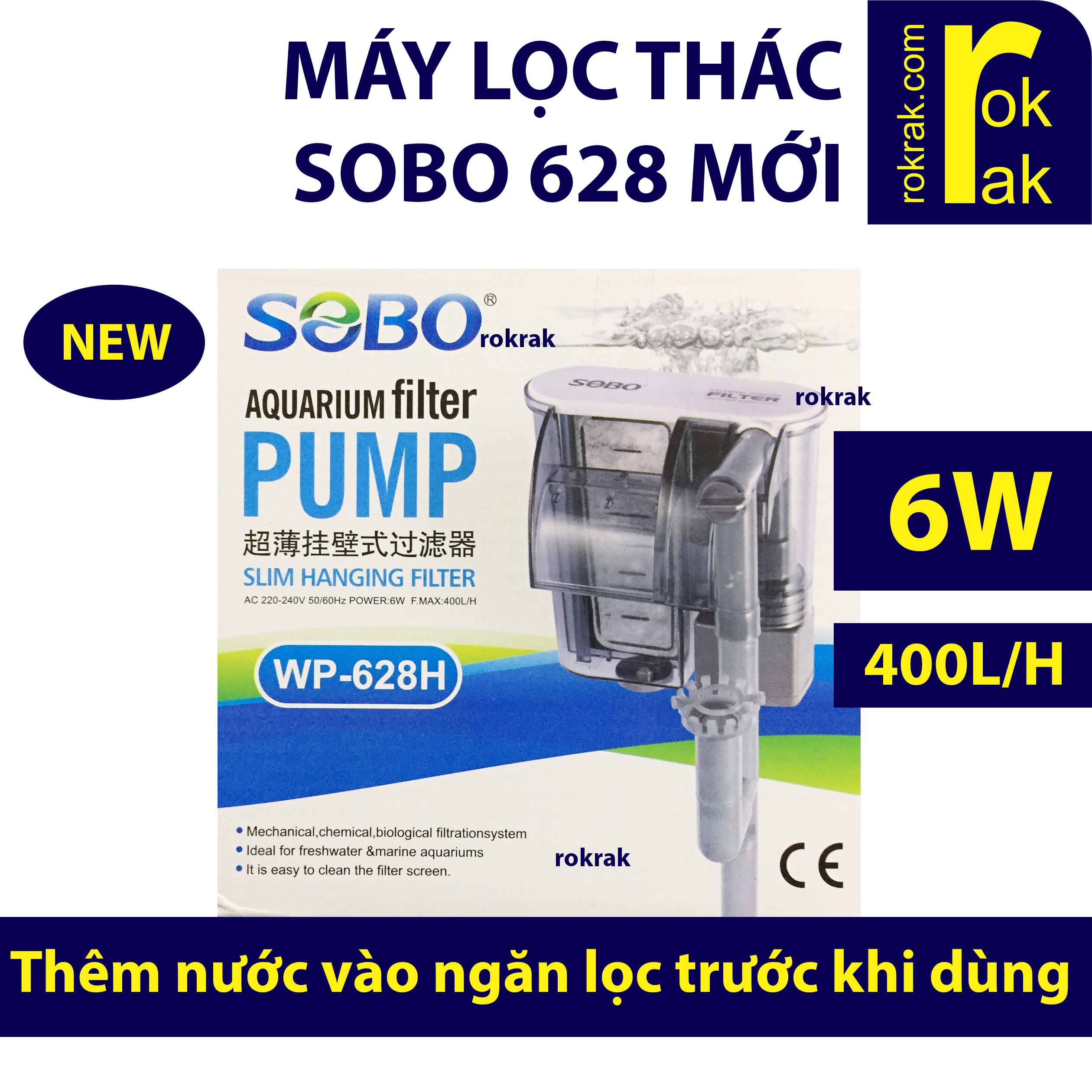 Lọc thác SOBO 628 WP-628H mới cho bể thủy sinh hồ cá