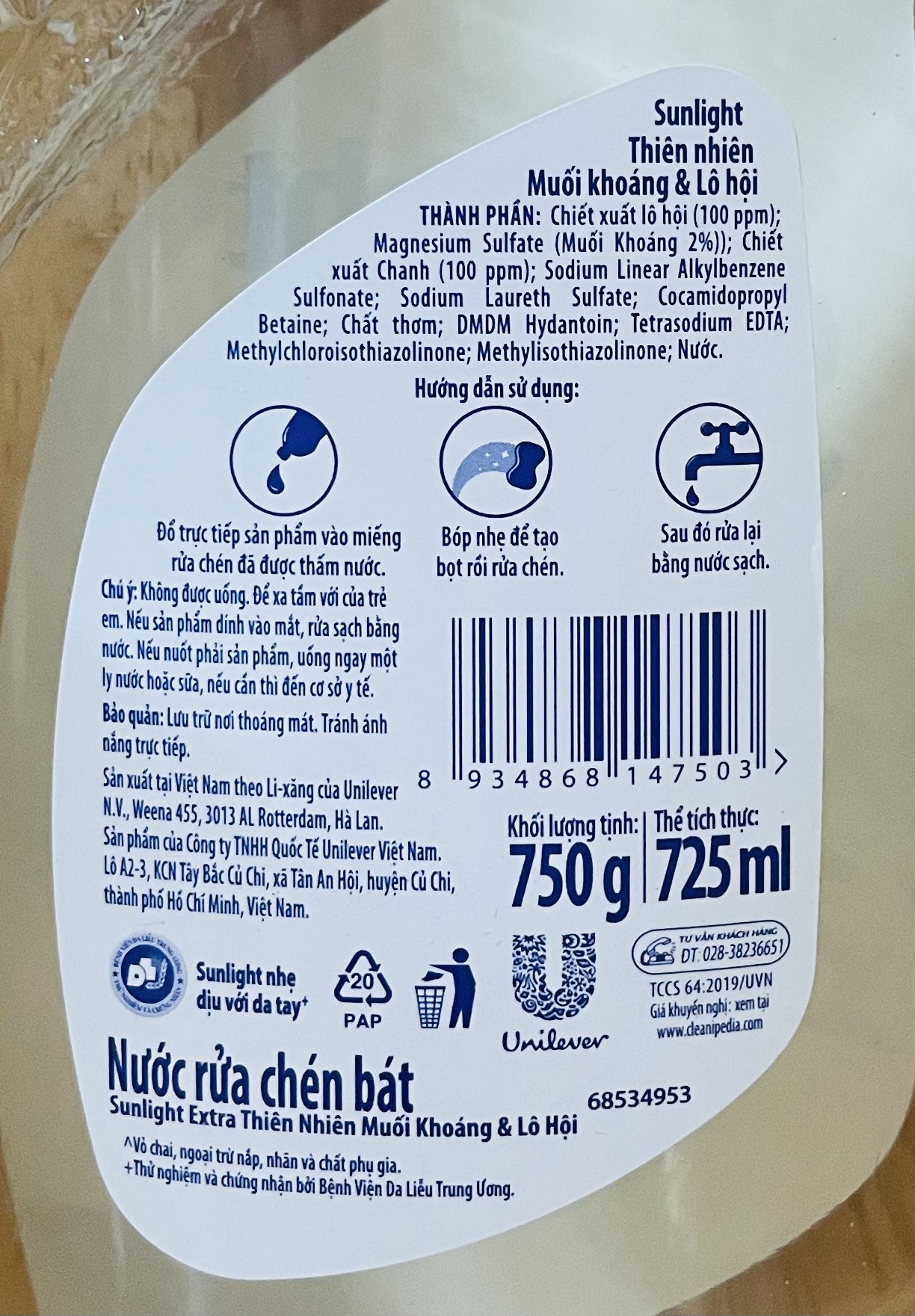 SUNLIGHT nước rửa chén chai 370g và 750g - BACH HOA HV