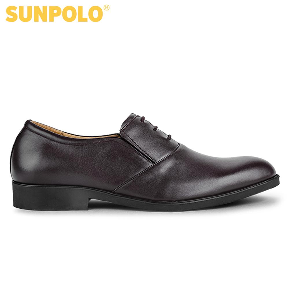 Giày Tây Nam Da Bò Công Sở SUNPOLO SUKT0528DN (Đen, Nâu)