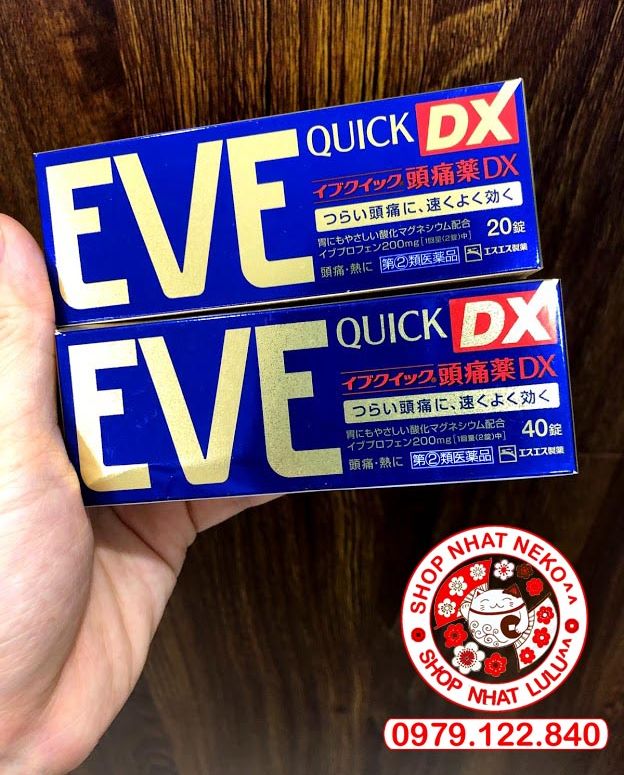 Hộp giảm đau , hạ sốt eve quick dx 40 viên nhật bản