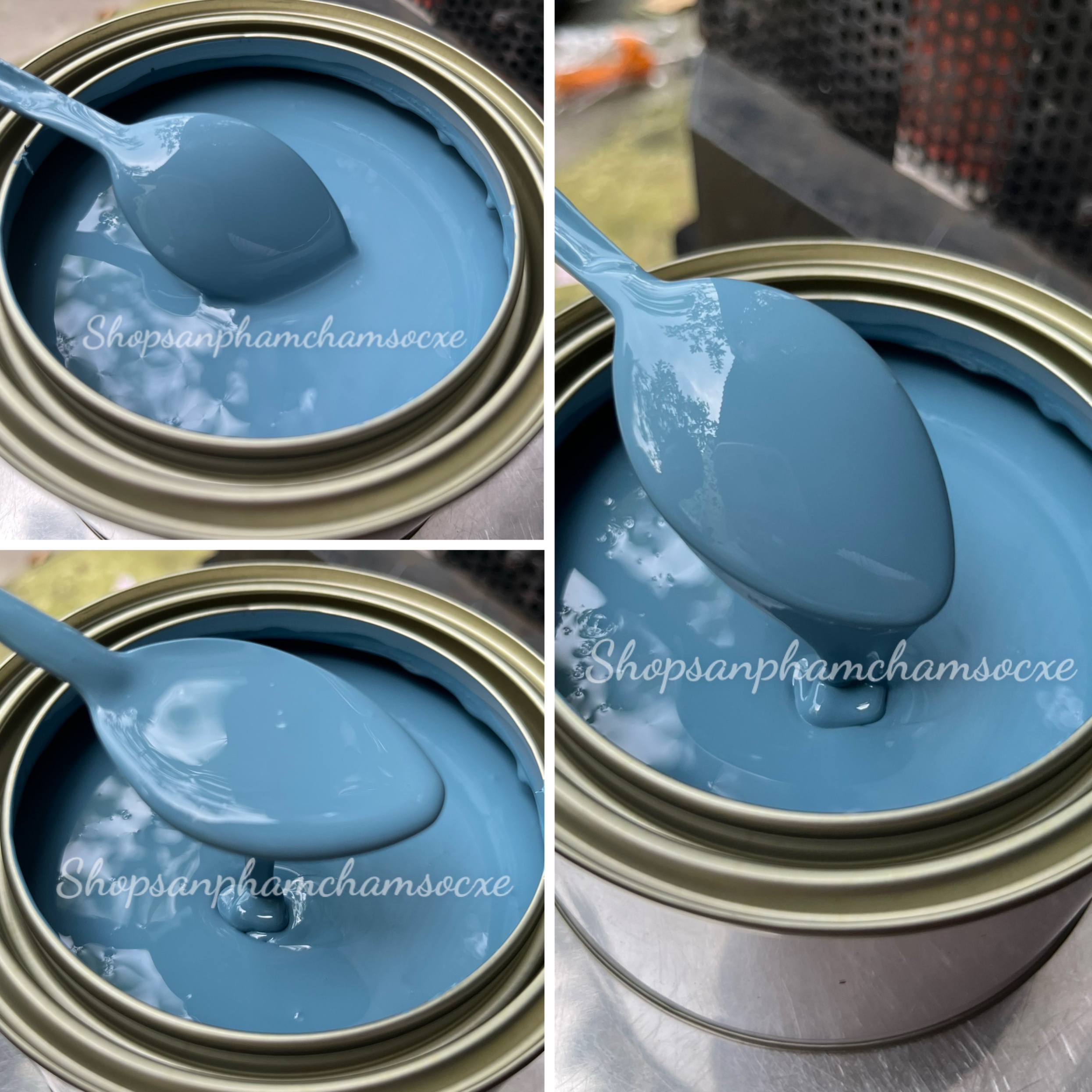 Sơn màu xanh tùy chọn - Sơn solid 1k đóng lon 0.5kg
