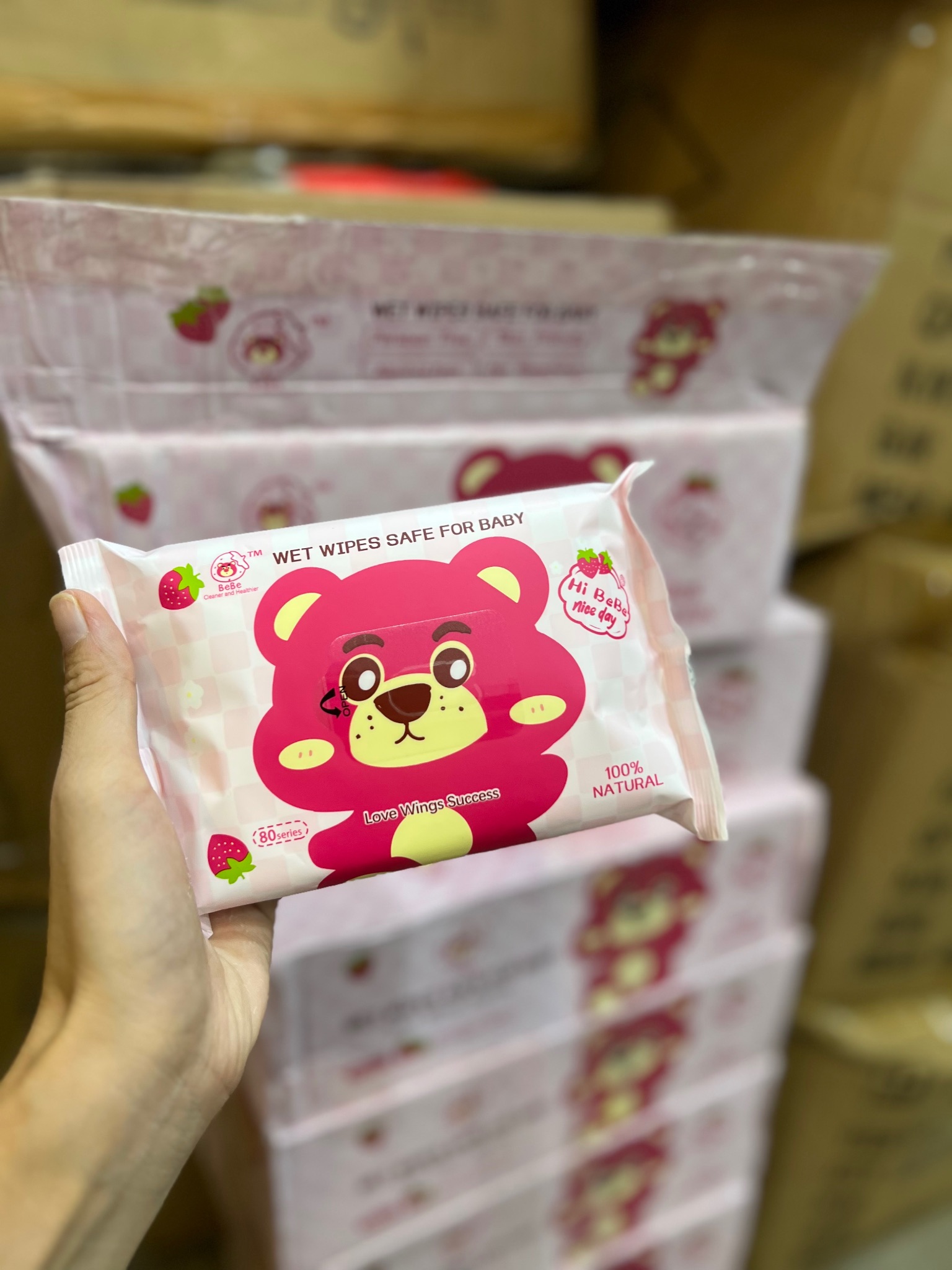 ⛔GIADUNGHOALONG⛔ Giấy ướt hình thú (LOẠI VỊT, GẤU GIAO NGẪU NHIÊN - LOẠI 1 GÓI)