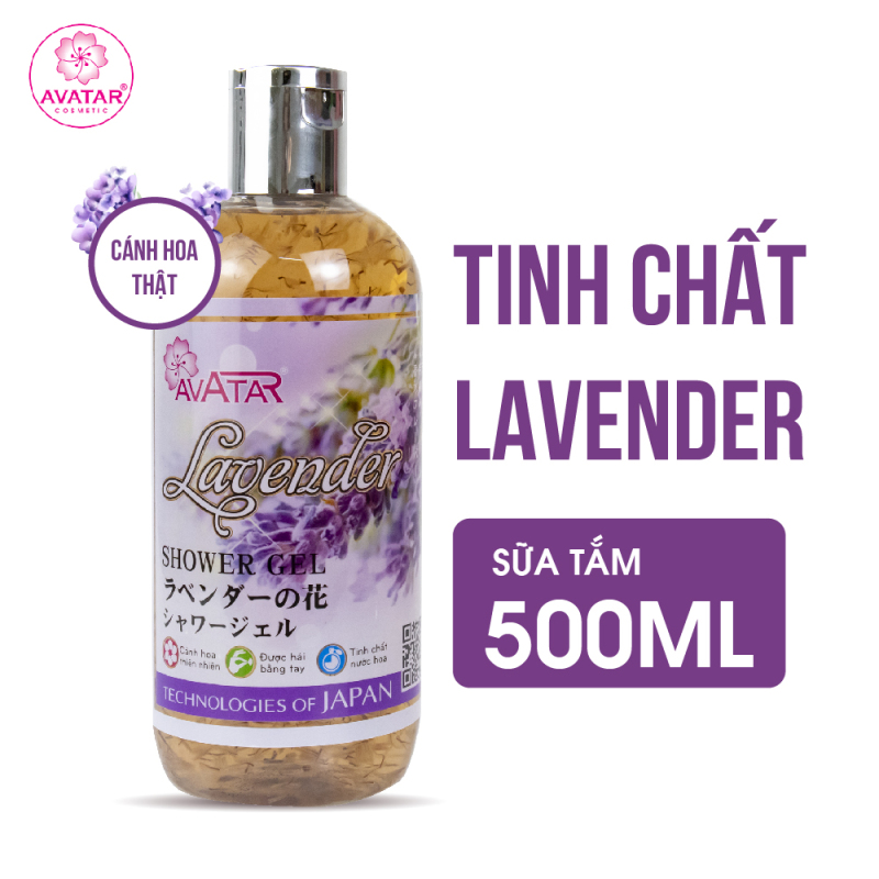 Sữa tắm Nhật AVATAR Lavender 500ml - Cánh hoa thật cùng tinh chất thiên nhiên 100%. Làm sạch da từ sâu bên trong.Tinh dầu Lavender nuôi dưỡng và cung cấp độ ẩm cho da. 100% thành phần tự nhiên, an toàn tuyệt đối