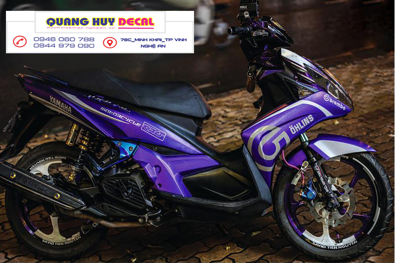 Tem trùm Nouvo xanh tím - Độ dán team trùm decal xe máy Nouvo xanh tím - Team trùm decal xe máy Nouvo rẻ đẹp và chất