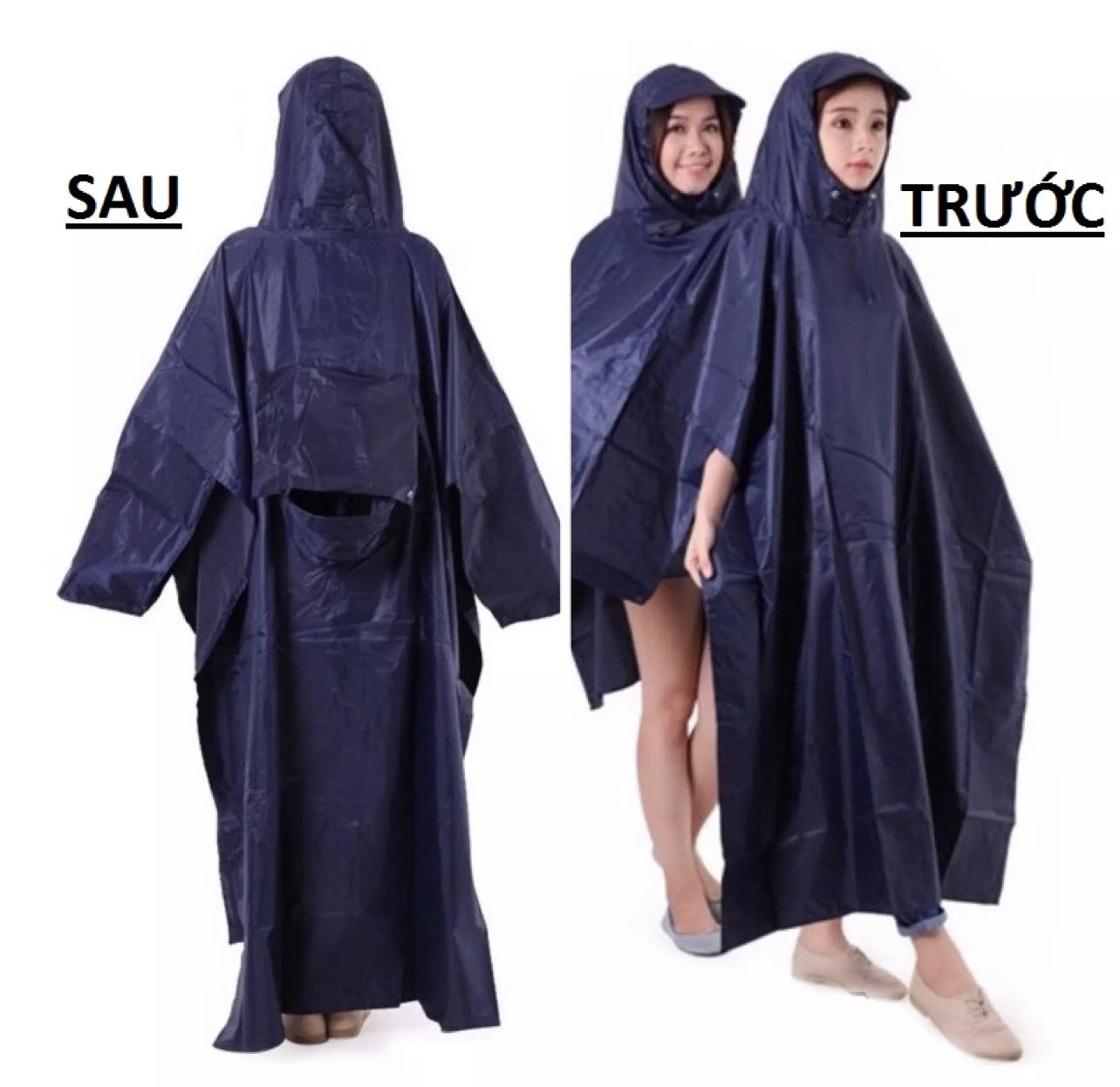 Áo mưa cánh dơi 2 người vải dù chống thấm
