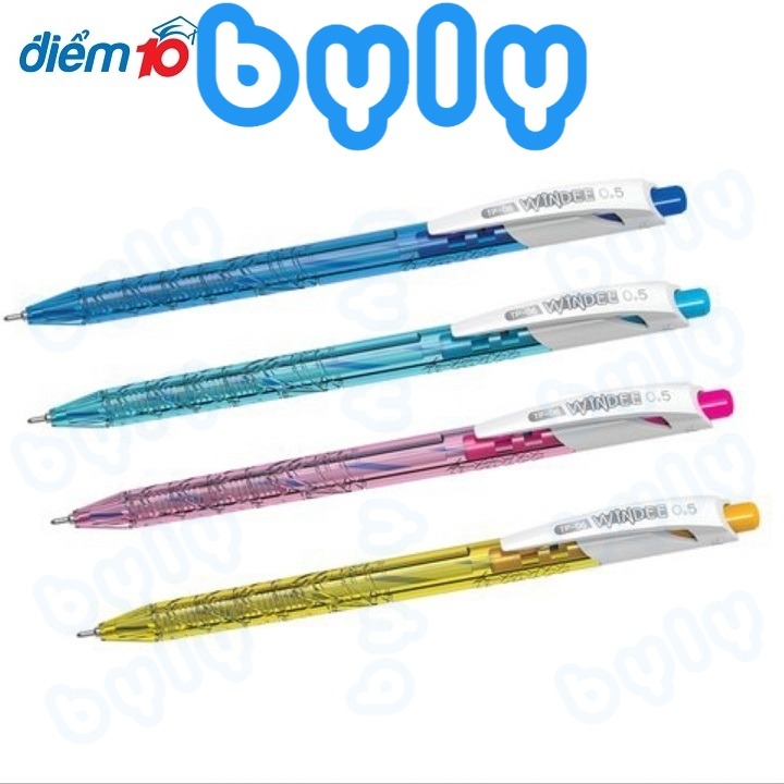 Bút bi bấm mực màu xanh Windee Điểm 10 TP-06 Ngòi 0.5mm