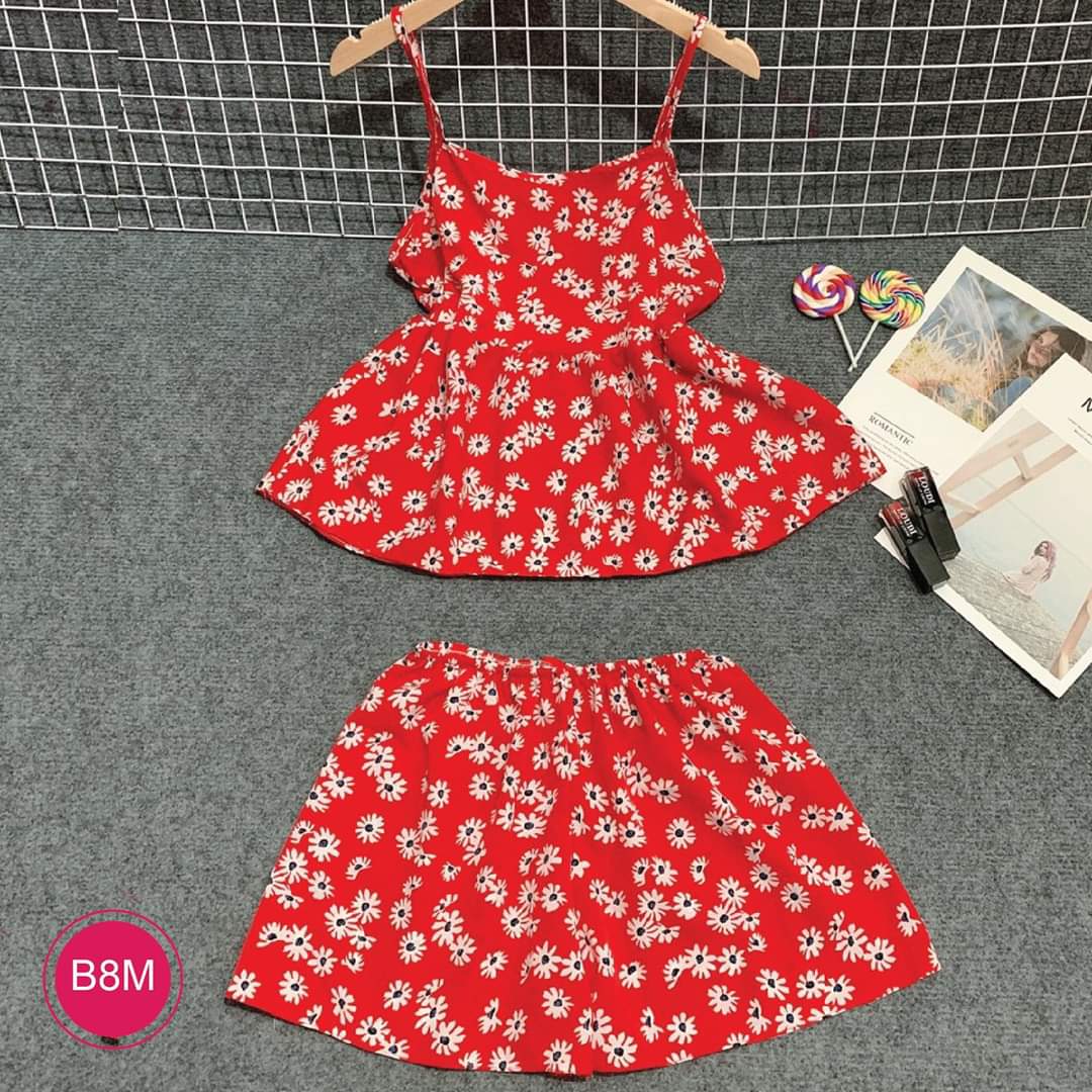 <A07>[HCM]Đồ bộ mặc nhà đồ ngủ nữ 2 dây nhiều họa tiết hoa nhí Nhã Dung Store vải lụa cát siêu mát siêu dễ thương dưới 65kg