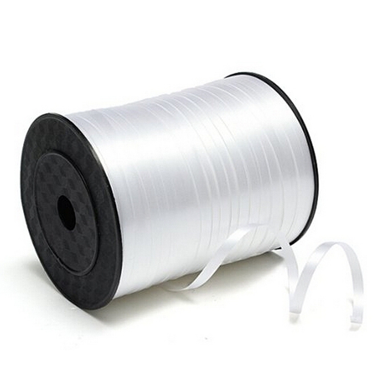 5mm Roll Curling Balloon Ribbon 500yd White