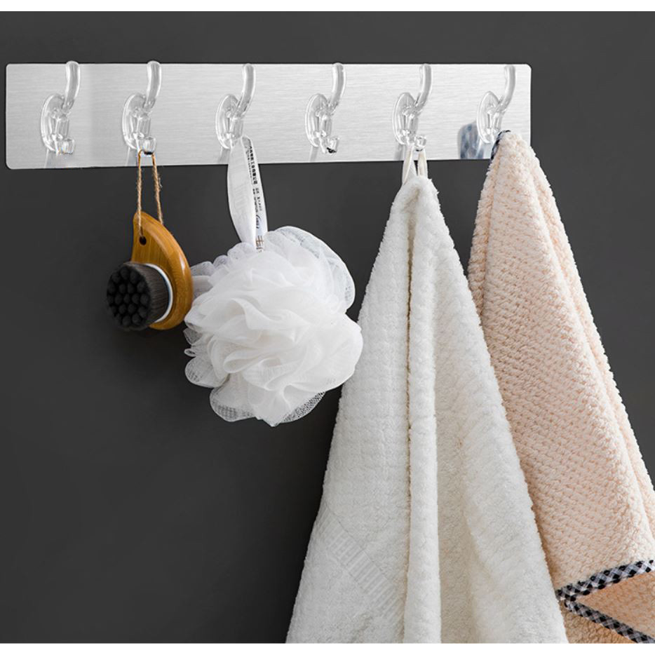 Tranh treo 6 móc dán tường nhựa pvc giả pha lê
