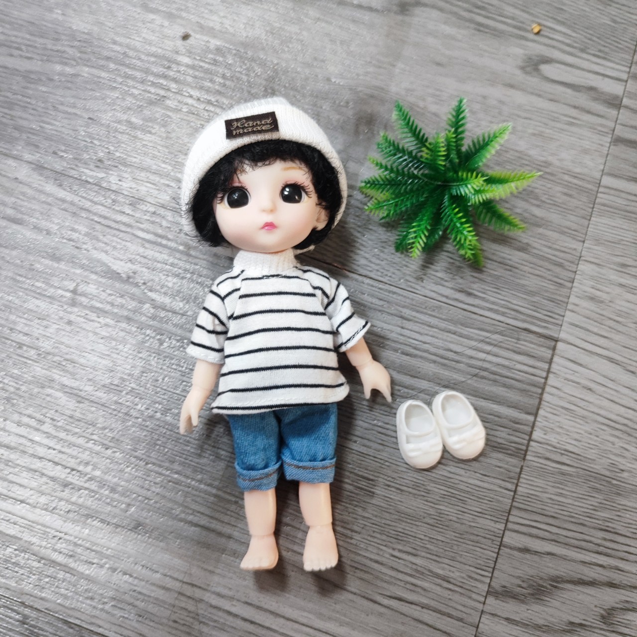 búp bê bé trai 16cm mẫu mới mặc đồ thu đông đẹp