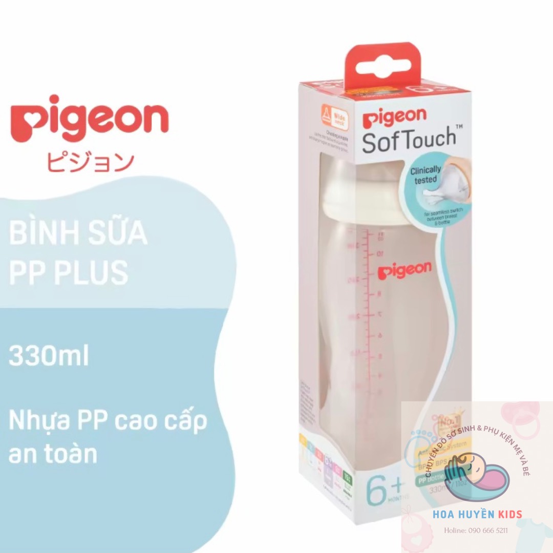 Bình sữa cổ rộng PP Plus Pigeon 330ml pigeon