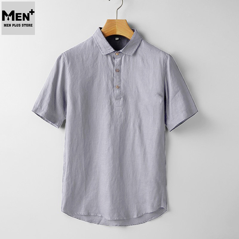 - Áo sơ mi nam tay ngắn vải đũi tơ tằm thoáng mát - Áo nam ngắn tay dáng polo phong cách Hàn Quốc chất liệu vải đũi cao cấp siêu nhẹ siêu thoáng mát - Men Plus