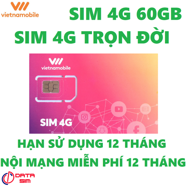 [HCM]Sim 4G trọn đời vietnamobile mỗi ngày 6GB
