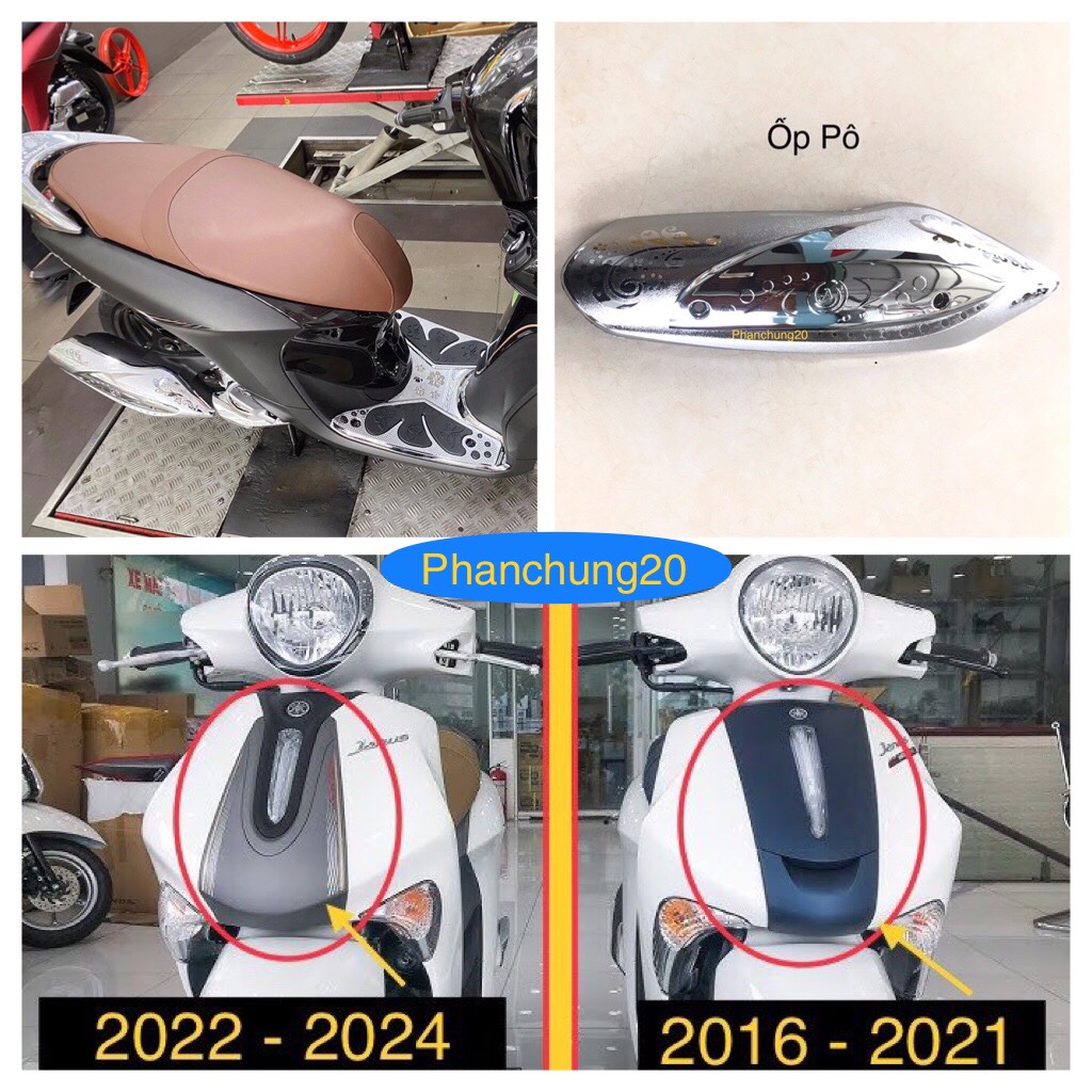 Ốp che pô dùng cho đời xe janus 2022 2023 2024 crom