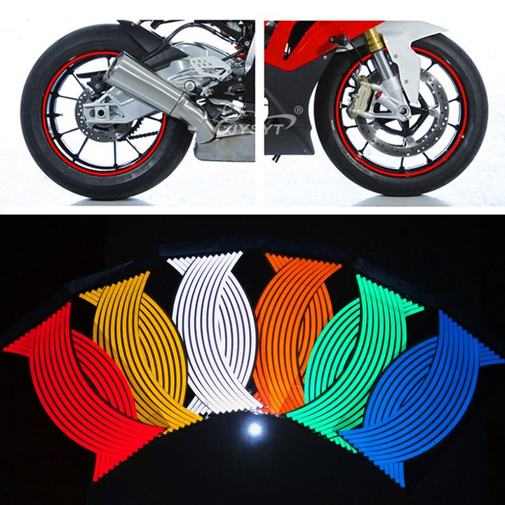 [ 1 BỘ] Tem dán vành phản quang phong cách cực độc-Decal xe máy loại TỐT