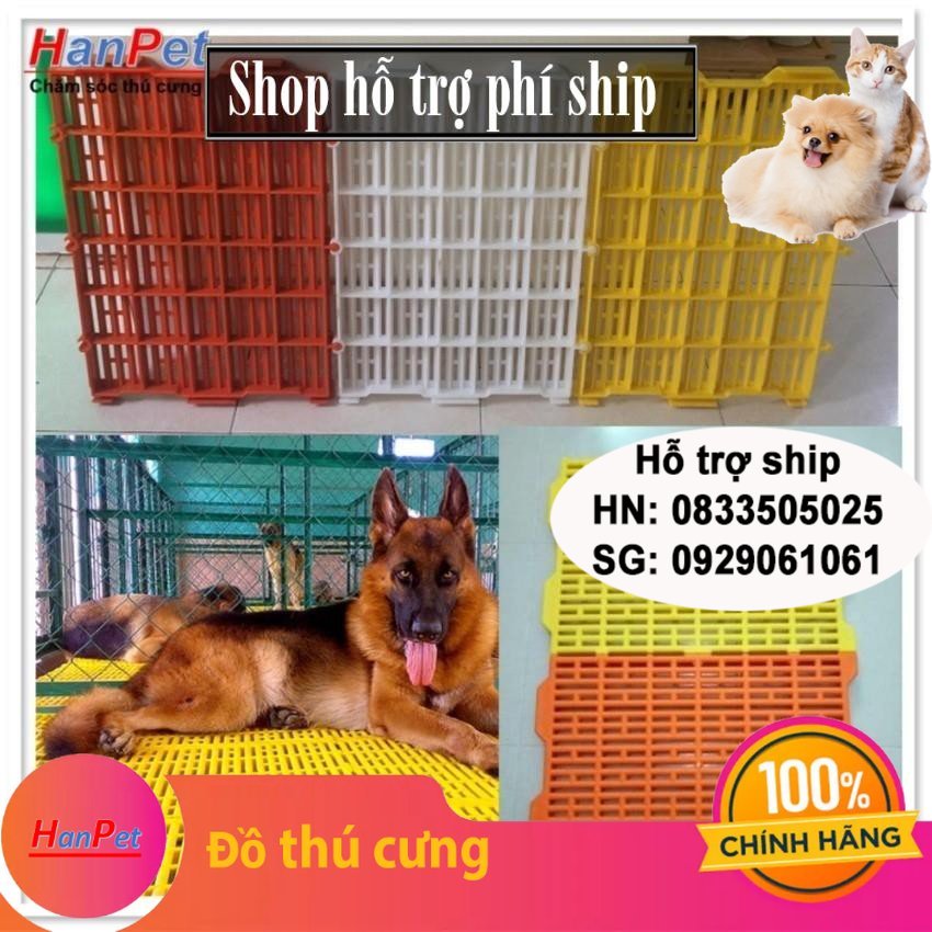 Hanpet - Loại 1 dày nặng 1,4kg- Tấm nhựa ghép sàn chuồng chó mèo (BH 12 tháng) Sàn nhựa chó tấm ghép sàn chó
