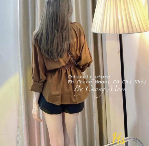 freeshipmax-Sét áo nâu+quần đùi đen HSU1