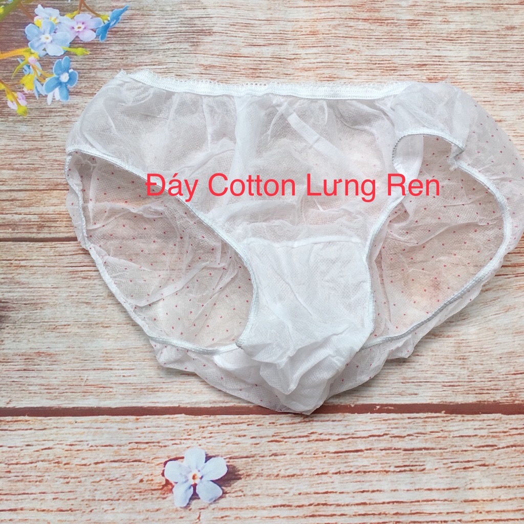 Combo 10 Gói Quần Lót Giấy Happy Days Xanh 1 gói 5 chiếc (MSP: Đáy Liền - 1lớp đáy, Đáy Cotton - 2lớp đáy, Lưng Ren - 2lớp đáy)