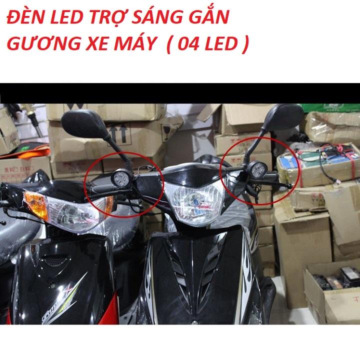 Một đôi Đèn trợ sáng xe máy gắn gương xe máy