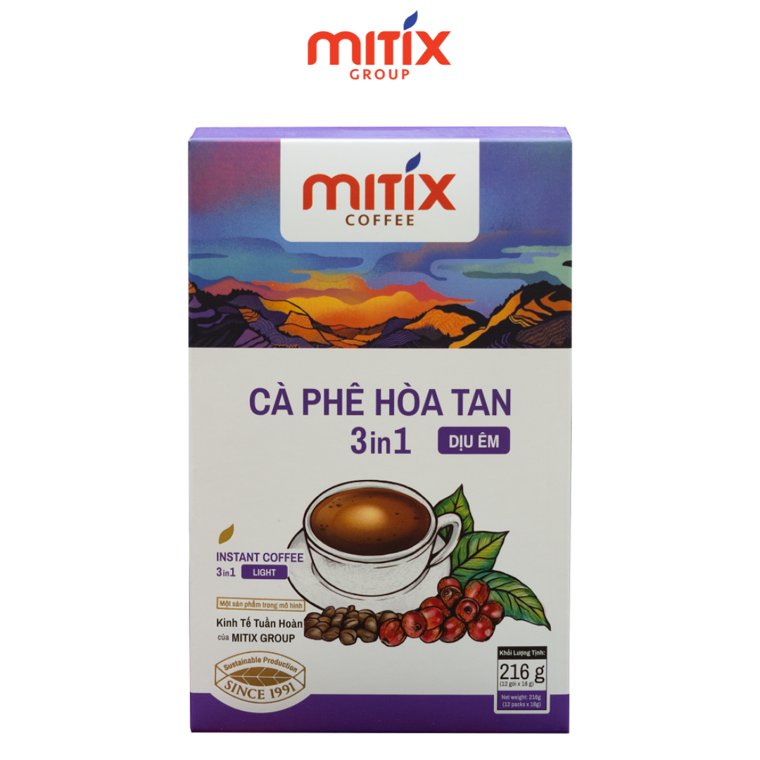 Mitix Coffee Cà phê hòa tan 3in1 dịu êm loại 216gr