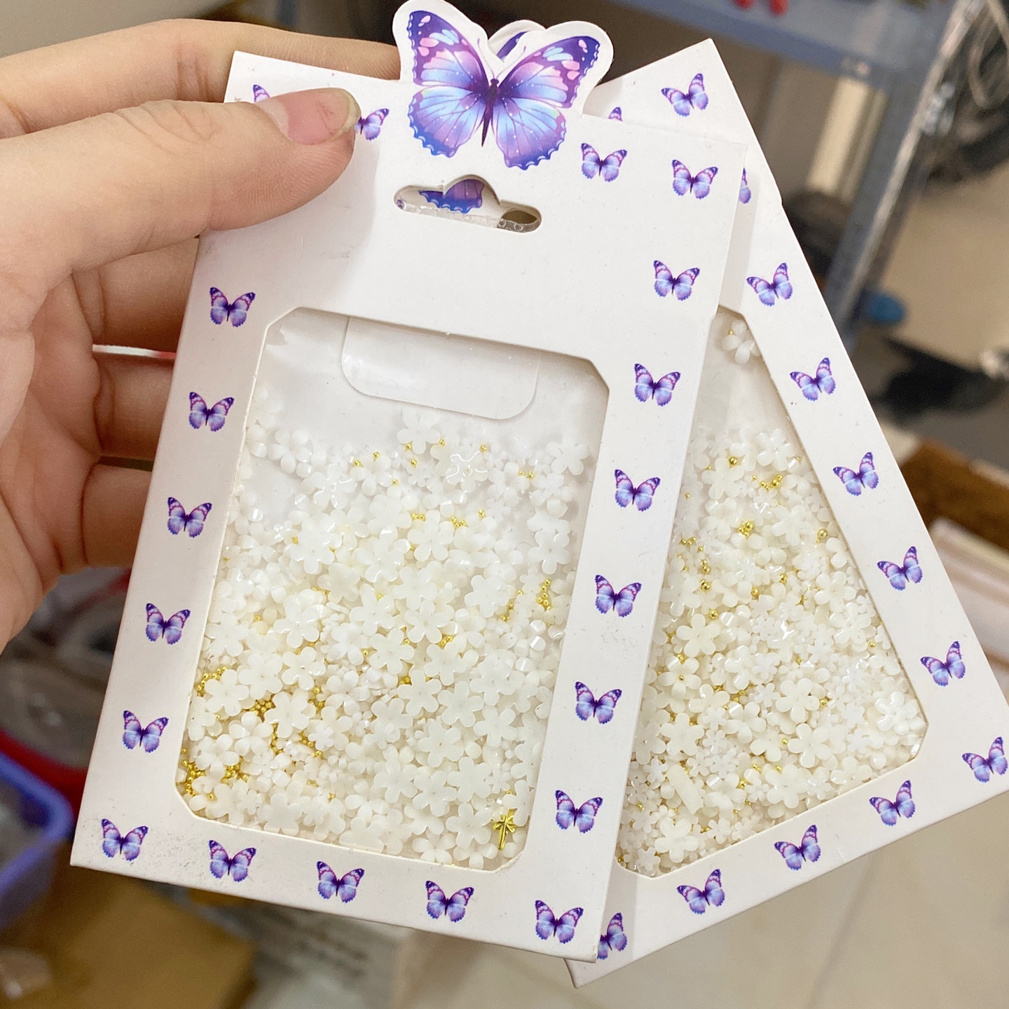 Set charm hoa nhí mix size ,mix bi vàng đính móng tay nhẹ nhàng - sugar nails