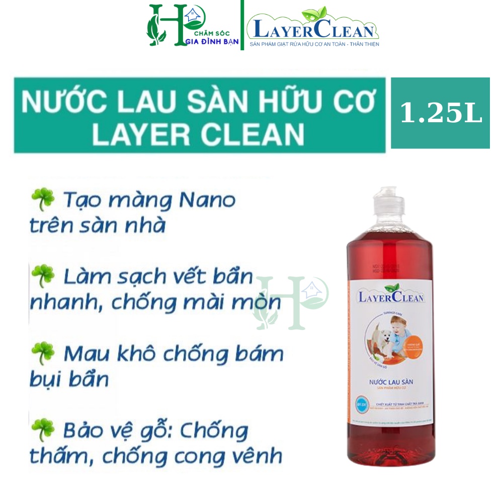 Nước lau sàn Layer clean chai 1.25L - hương quế