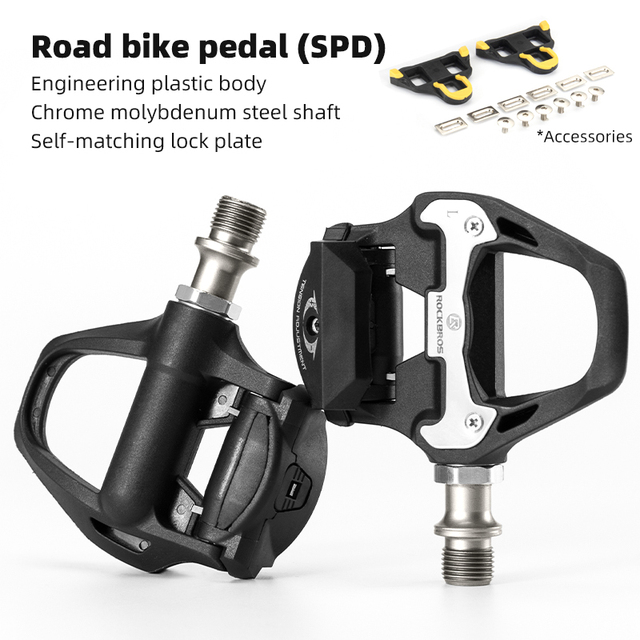 ROCKBROS Road Bike Self-lock Pedals With Shimano SPD-SL or Look KEO Cleat 2 Sealed Bearing CR-MO Steel Axle Pedals