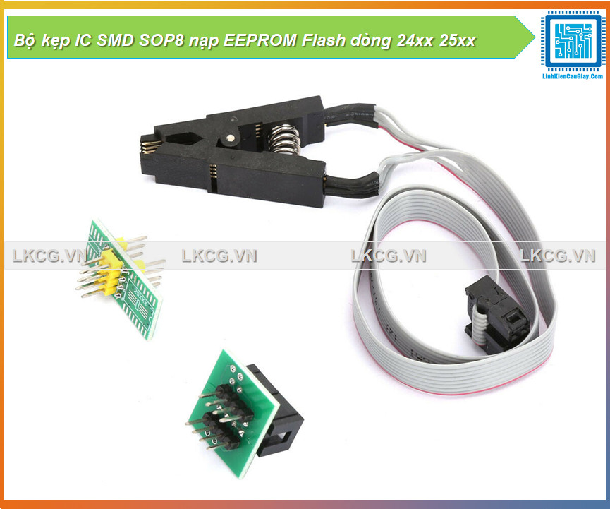 Bộ kẹp ic smd sop8 nạp eeprom flash dòng 24xx 25xx