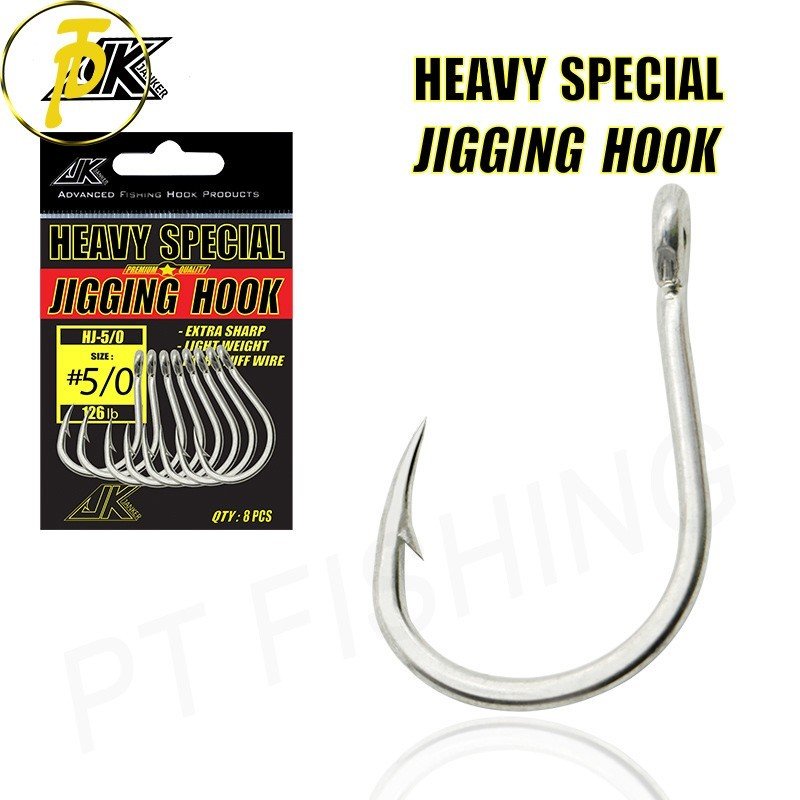 Carbon steel single hook for high hardness, light weight, stainless steel heavy duty sea fishing.
