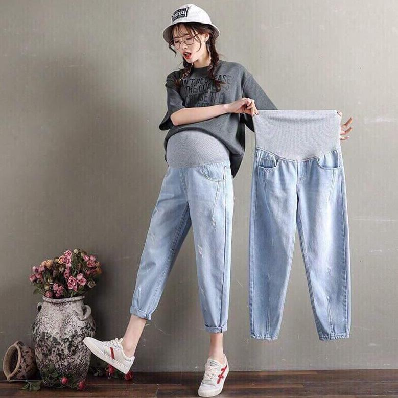 Quần Jeans Bầu Thời Trang
