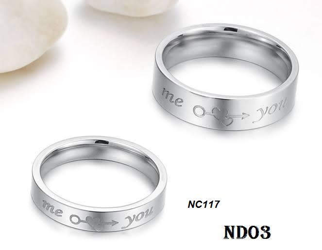 Nhẫn cặp ME YOU inox 100% cao cấp NC117