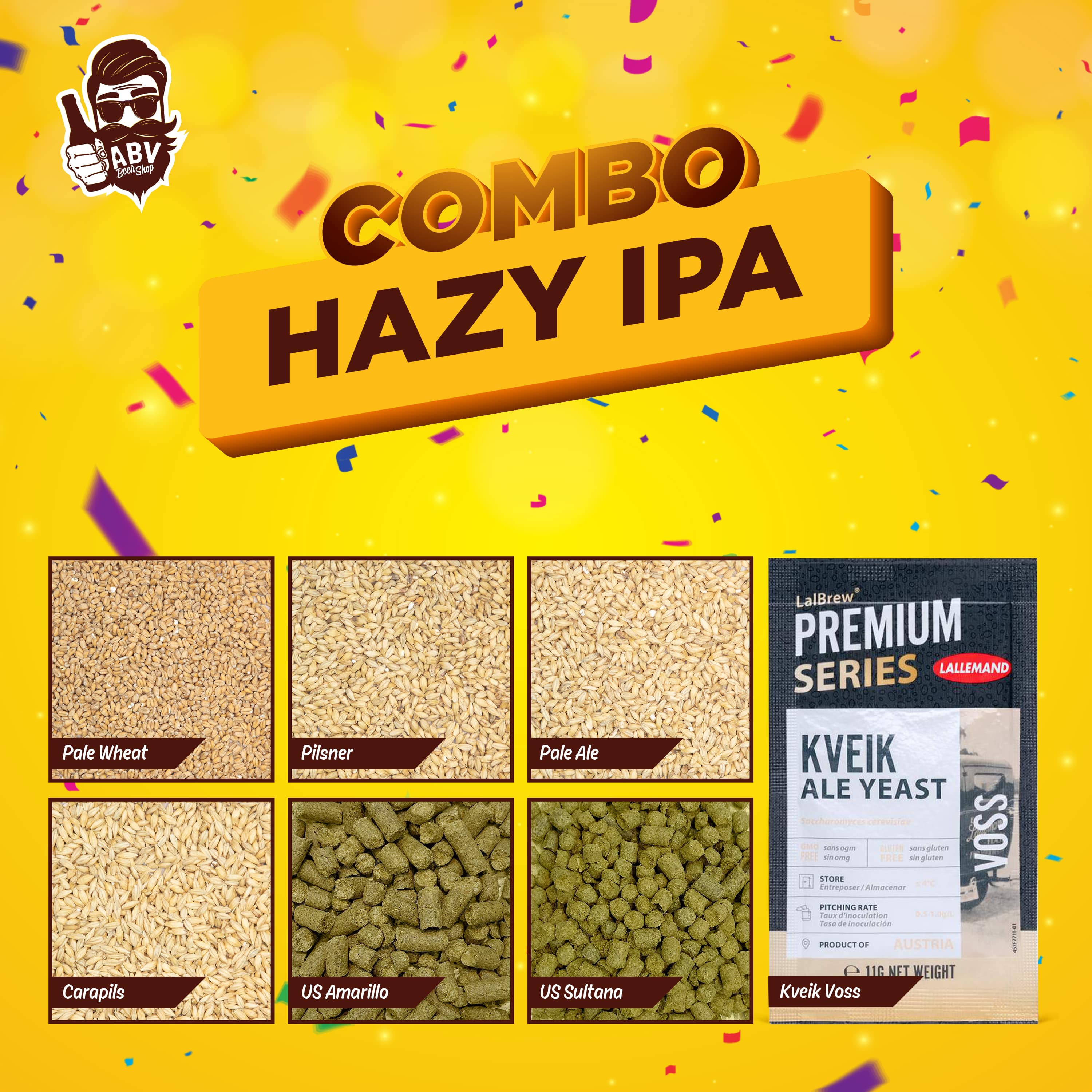 Set nguyên liệu nấu bia Hazy IPA