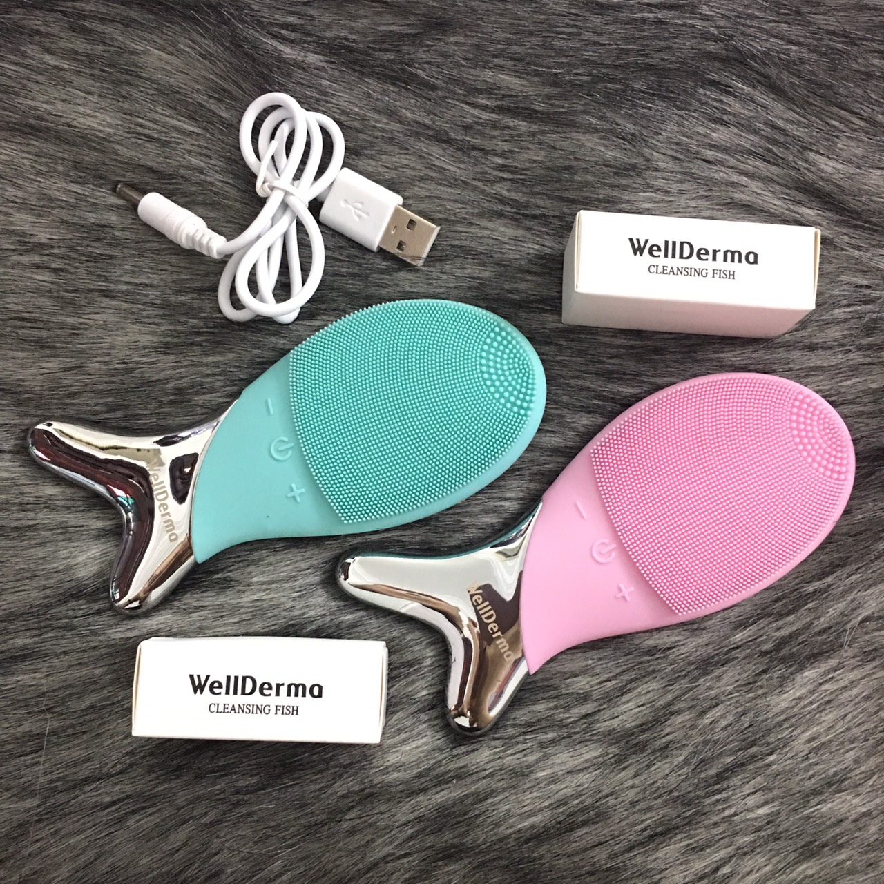 Máy rửa mặt con cá đa năng Well Derma Hàn Quốc