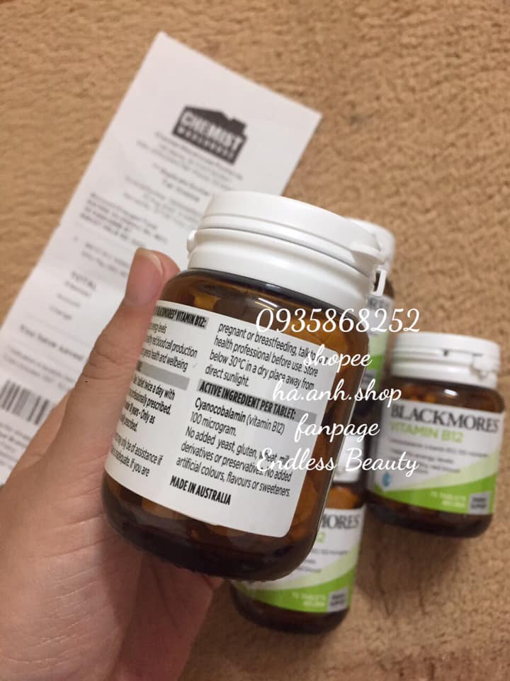 Vitamin B12 Blackmores 75 viên mẫu mới