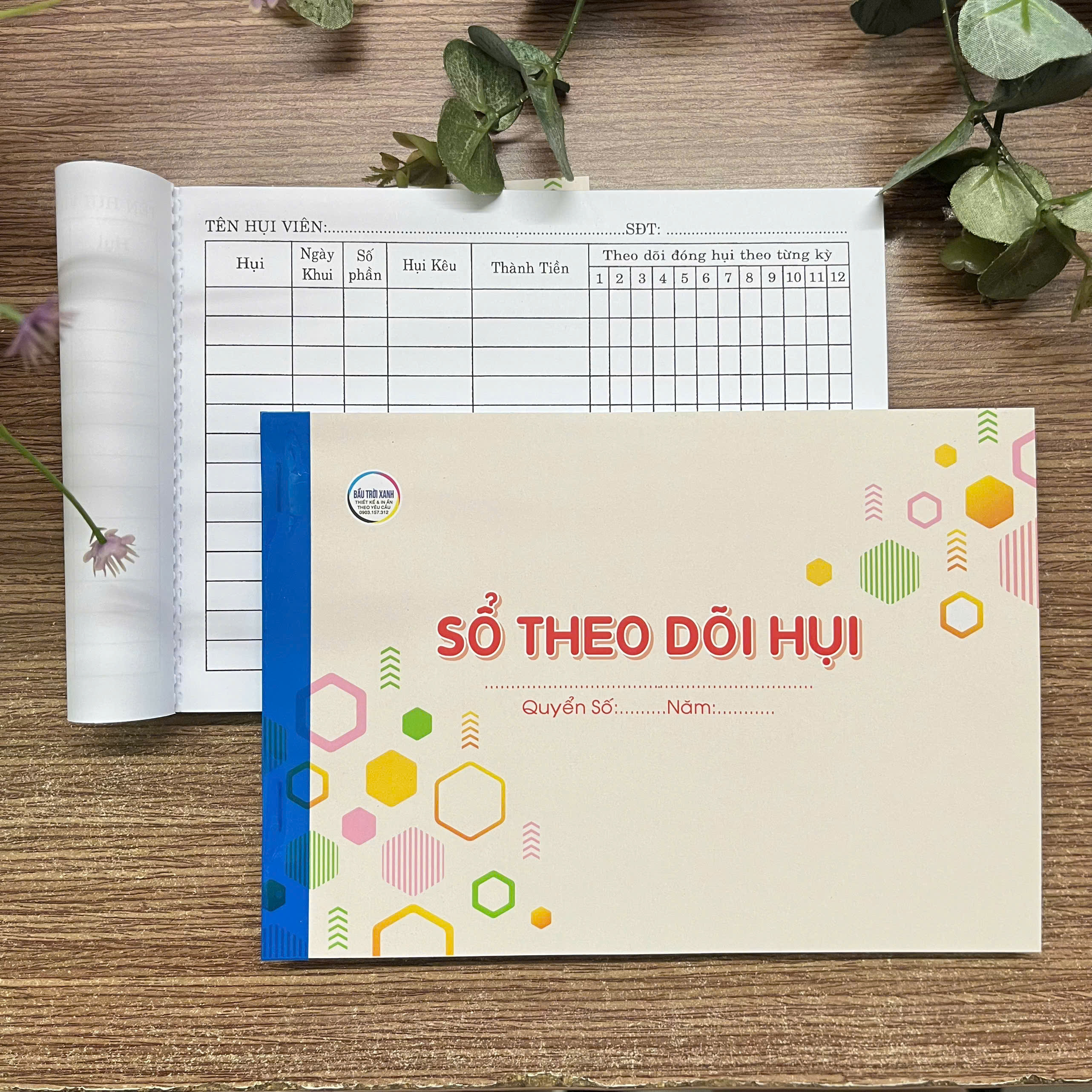 Sổ theo dõi hụi nhỏ khổ A5 / giấy dày / 70 tờ/quyển
