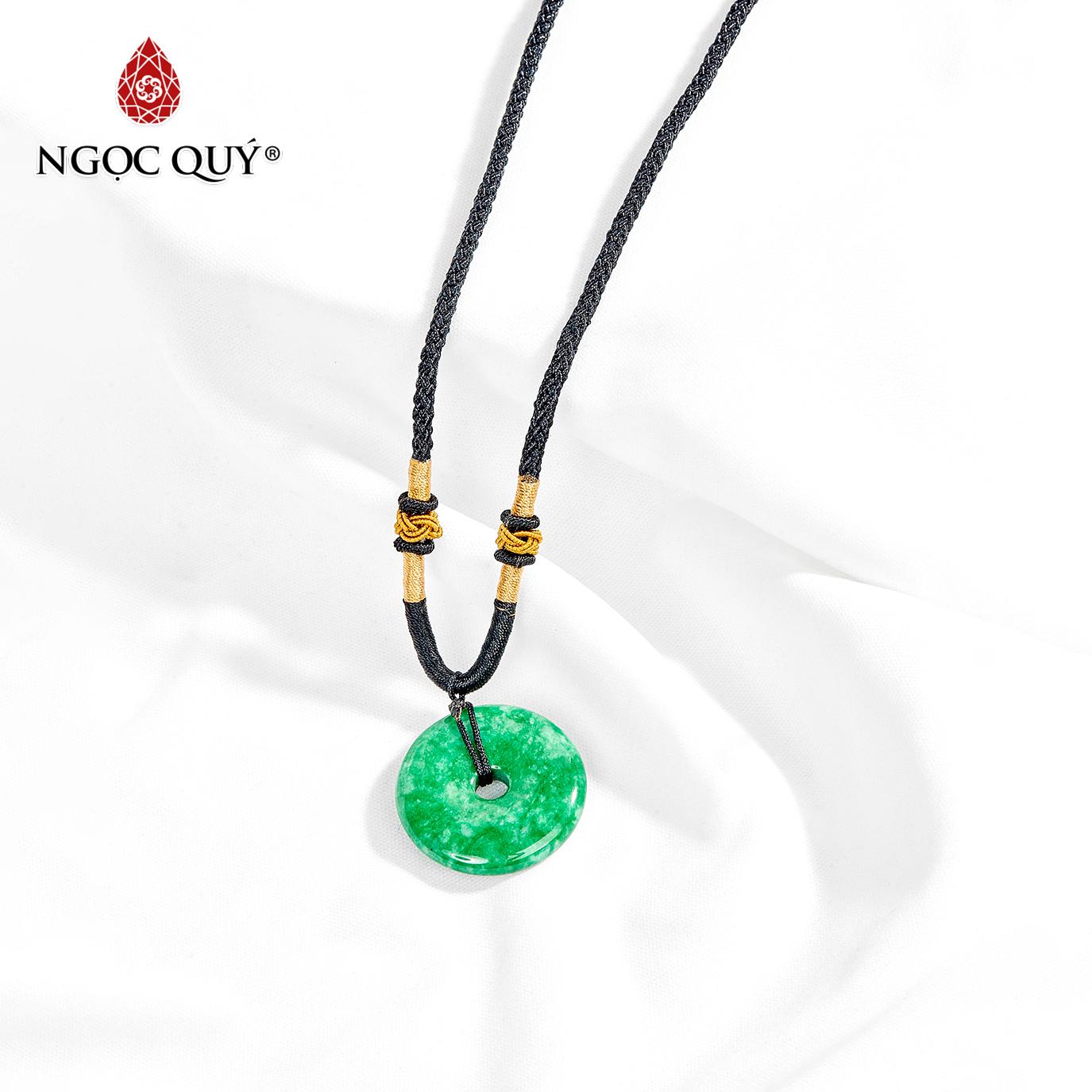 Mặt dây chuyền đá cẩm thạch sơn thủy đồng điếu mệnh hỏa , mộc (màu xanh lá) - Ngọc Quý Gemstones