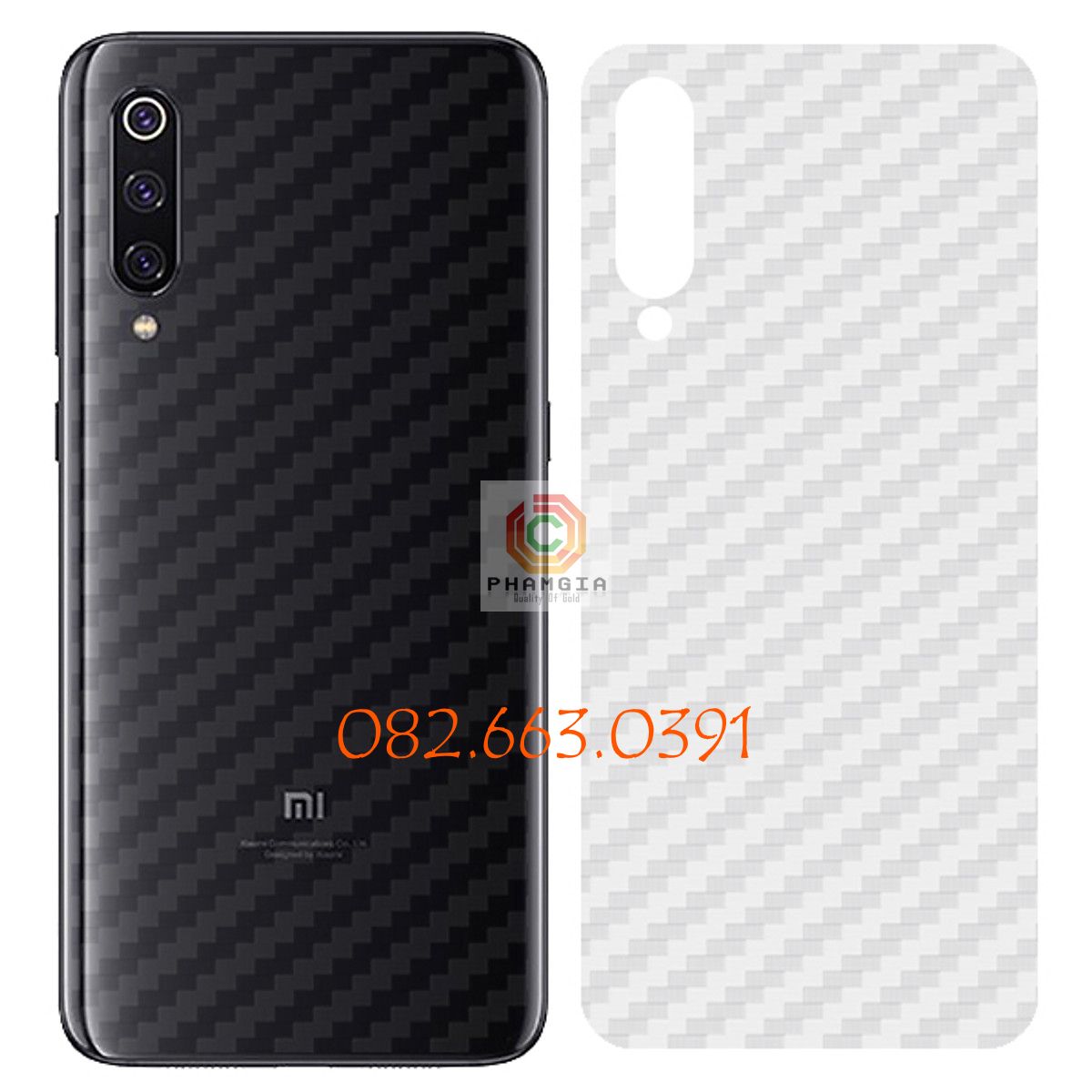Miếng dán mặt lưng skin carbon Xiaomi Mi 9