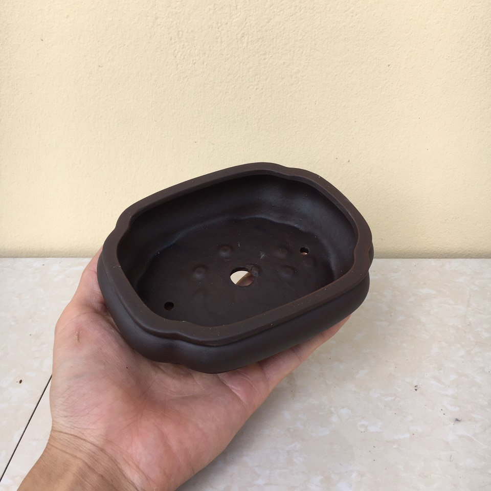 Chậu bonsai Áng mây đất nung mini gốm Bát tràng 1 size BM-65