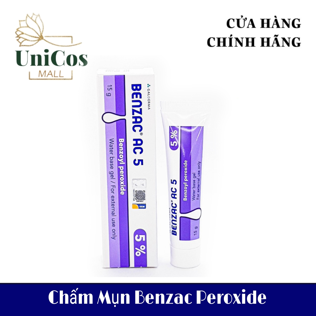 Kem chấm giảm mụn Benzac 5% Benzoyl Peroxide 15g