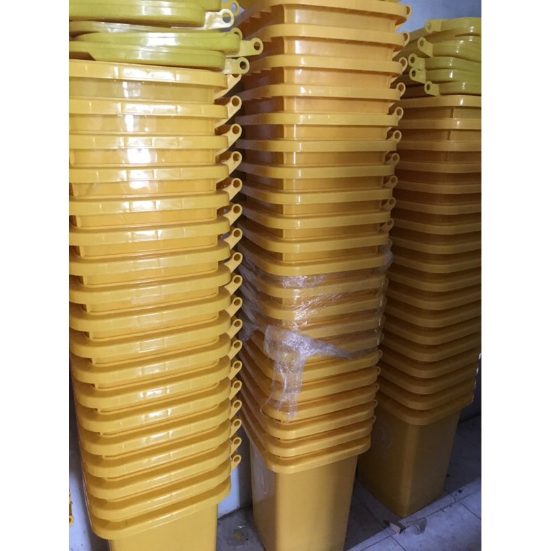 Thùng Rác Nhựa Vàng 60L