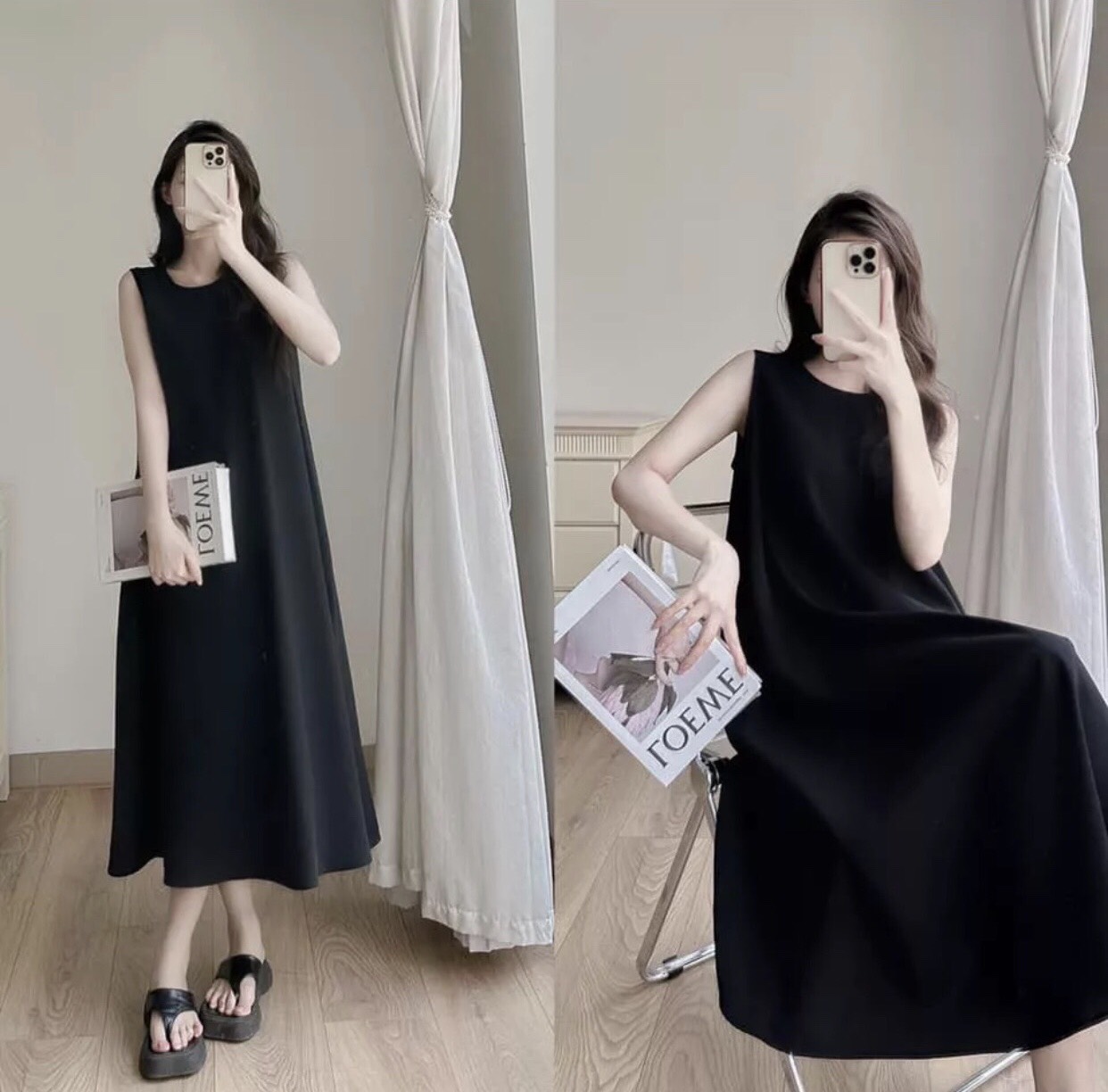 Váy bầu dáng dài đầm bầu dài VIBA