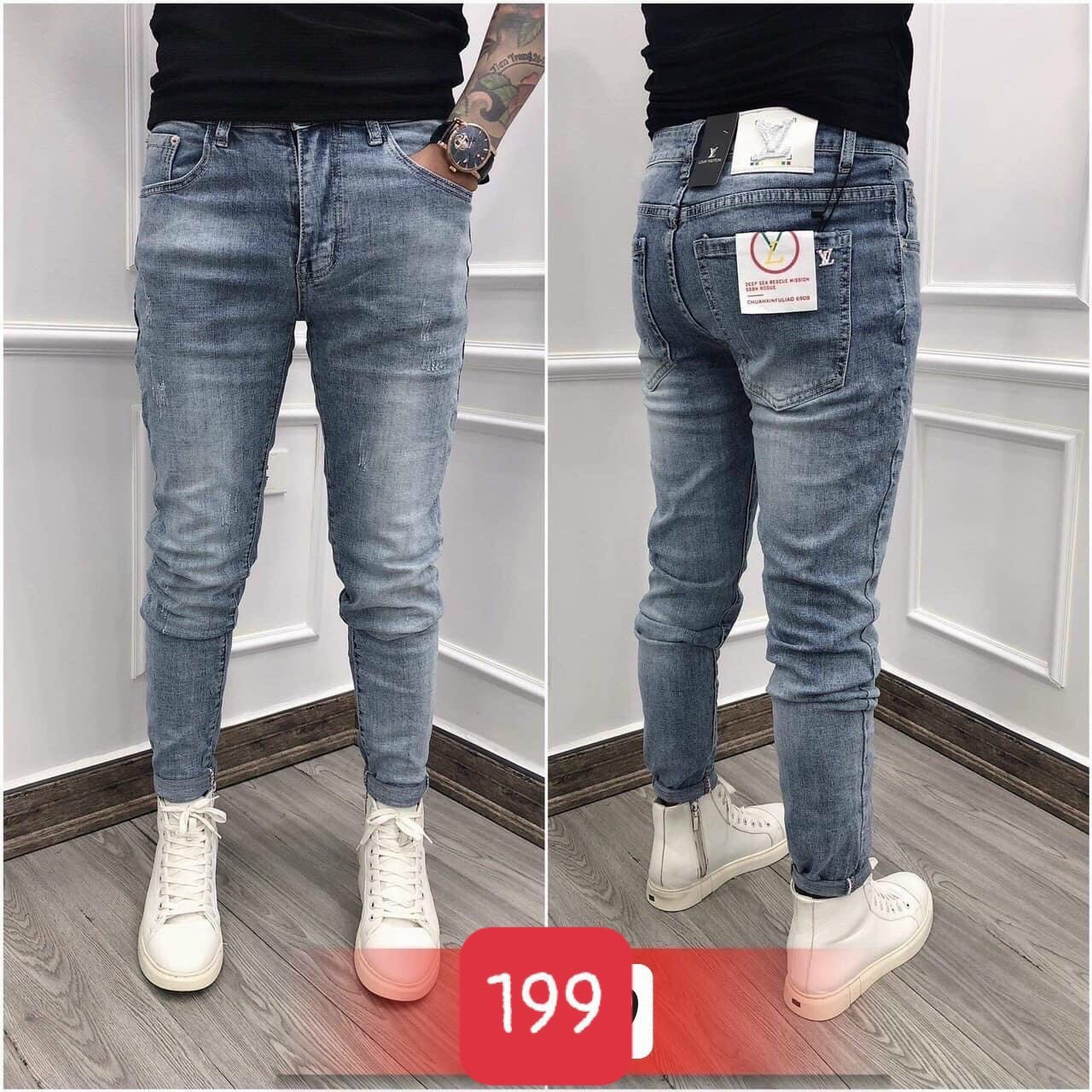 Quần Jean Nam Màu Xanh Phong Cách Thời Trang Cao Cấp TIENFASHION26 Ms5678