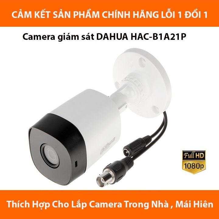 [FreeShip] Camera giám sát DAHUA HAC-B1A21P HDCVI Cooper 2MP Tính năng chống ngược sáng,hình ảnh sắc nét,chống thấm nước- BH 24TH