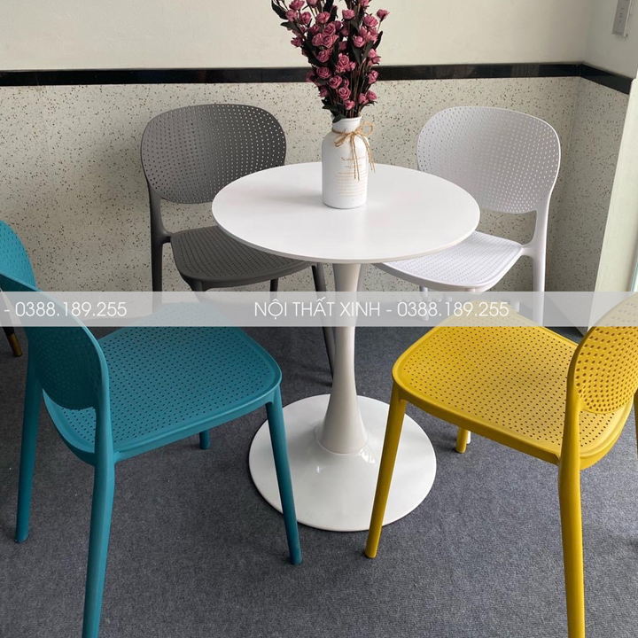 [GHẾ CAFE - GHẾ ĂN] Ghế nhựa đúc Hole