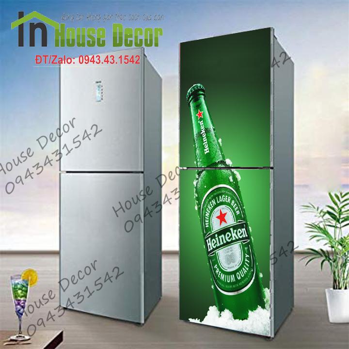 Decan dán tủ lạnh | Tranh trang trí tủ lạnh 3d Chai bia mát lạnh phù hợp mọi loại tủ - TL 72 - Decal dán tủ lạnh kệ tường tủ quần áo, decal dán, giấy dán, trang trí nội thất, giấy dán nội thất, trang trí nhà cửa