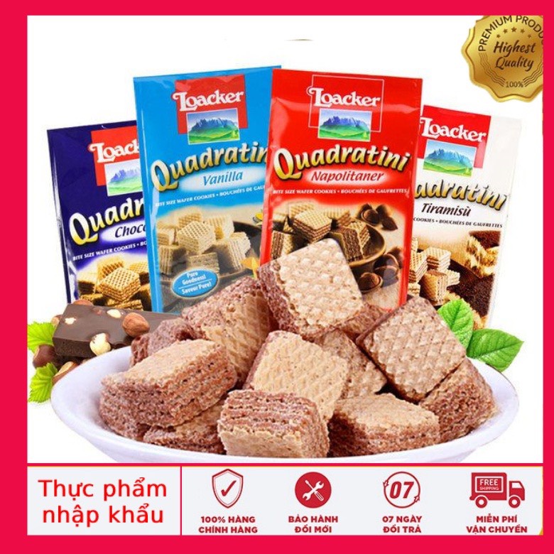 Bánh xốp Loacker Minis Napolitaner gói 200g (Có gói nhỏ bên trong)
